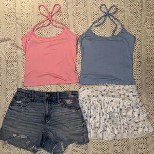 Pink and Blue Halter Tops
